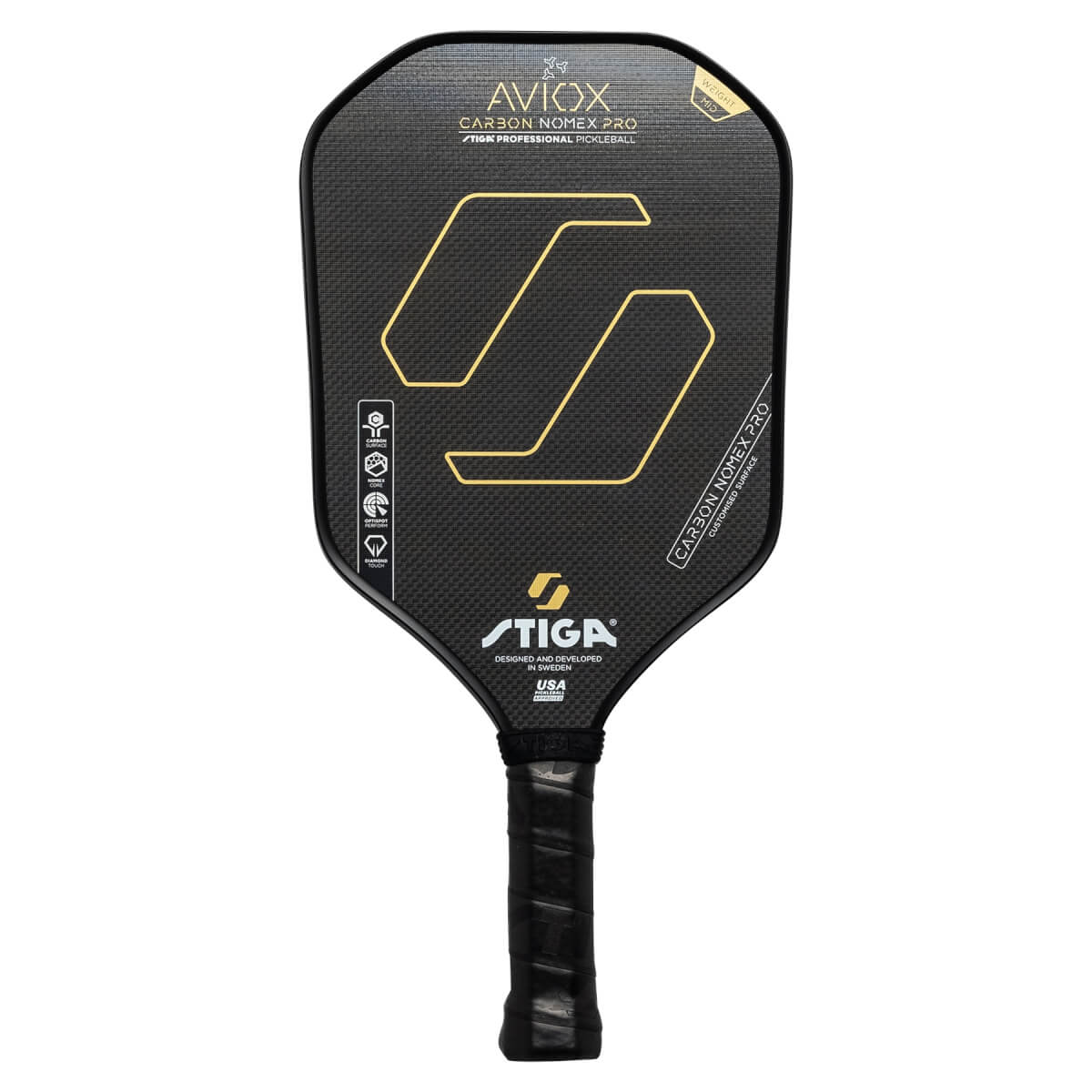 STIGA Aviox Carbon Nomex Pro Middleweight Carbon Fiber Pickleball Paddle: Image #422781