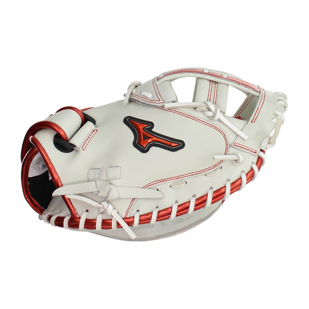 Mizuno MVP Prime SE 34'' Fastpitch Cather's Mitt: GXS50PSE8 White/Red: Image #380252