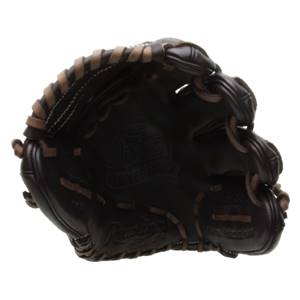 Top-down view of a brown Rawlings baseball glove with PRO PREFERRED embossed on the palm.