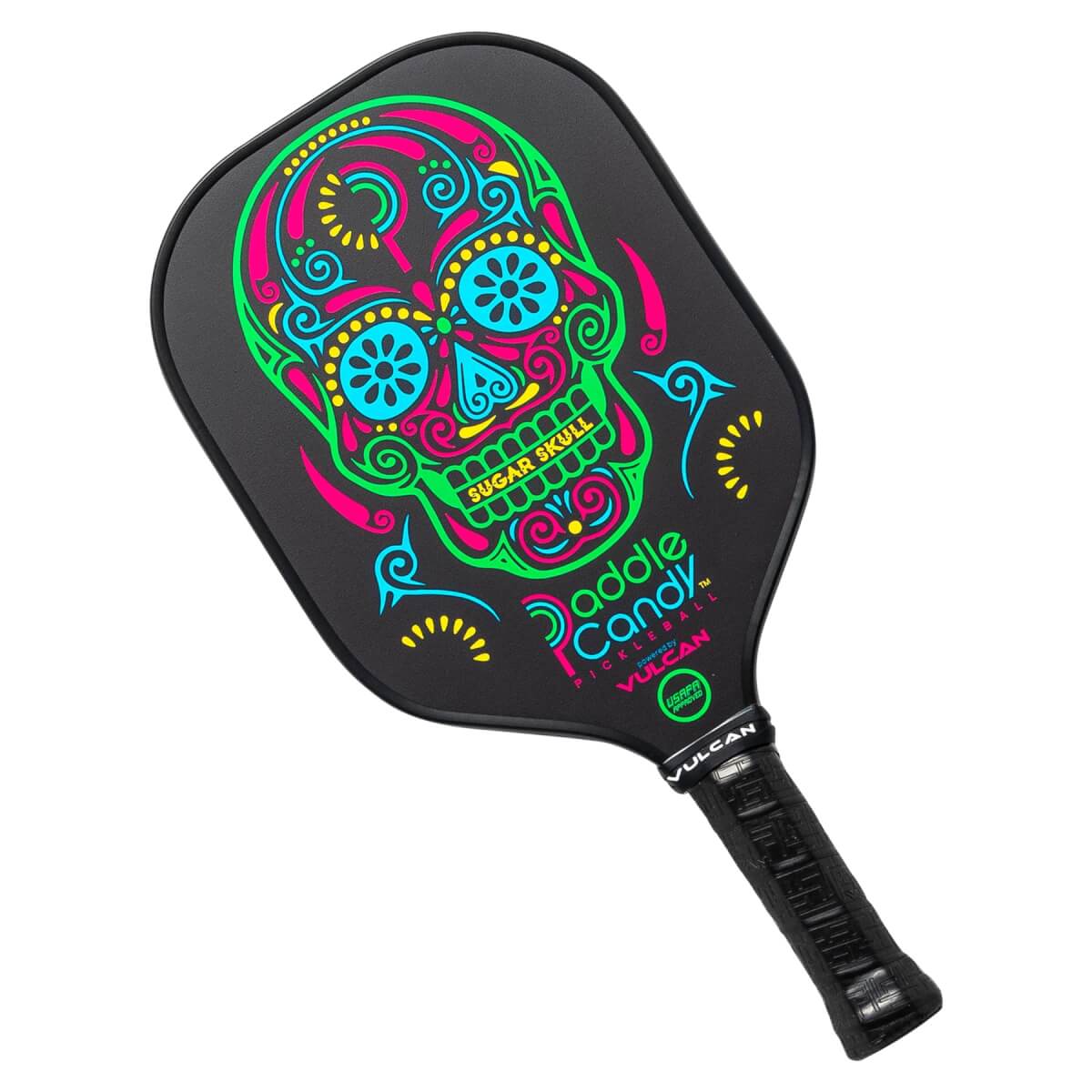 Vulcan Paddle Candy "Sugar Skull" Middleweight Carbon Fiber Pickleball Paddle: Image #431945