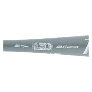 Side view of a gray baseball bat with 2 3/4, USSSA, BPF 1.15, and 31/23 markings.