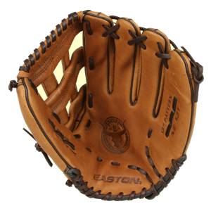 Interior view of a tan baseball glove with EASTON branding and 13 PATTERN NE 131 text.