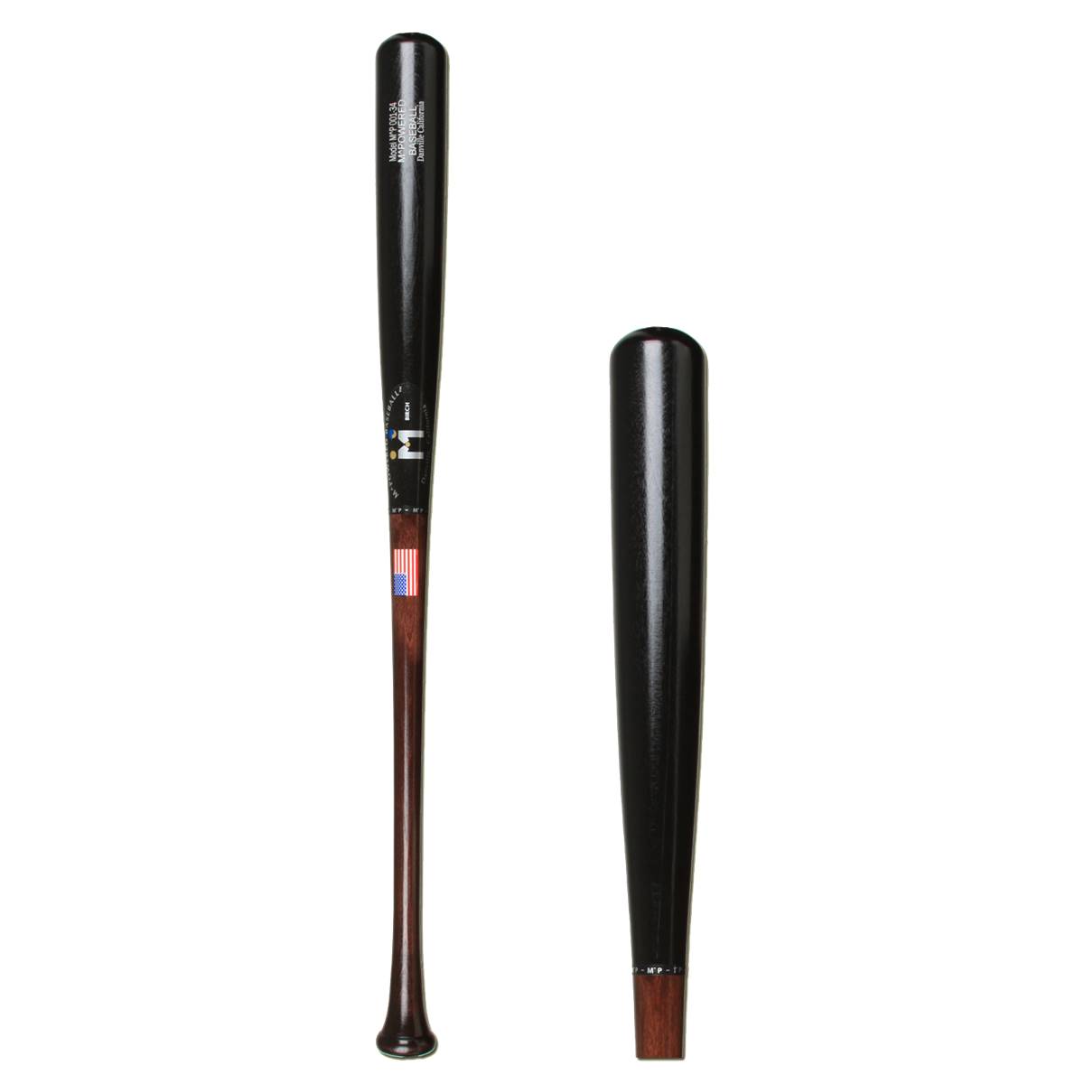M^Powered Yellow Birch Wood Baseball Bat YB001 Mahogany/Black Adult