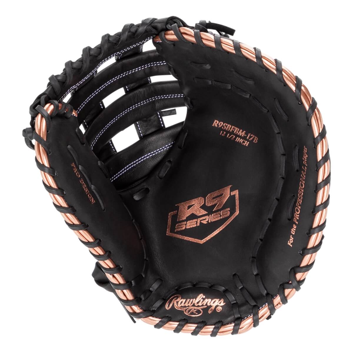 Rawlings R9 12.5" Fastpitch Softball First Base Mitt: RR9SBFBM-17B: Image #447111