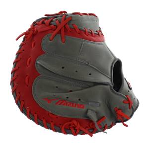 Mizuno MVP Prime SE Catchers Mitt: GXC50PSE4- Smoke/Red: Image #309154