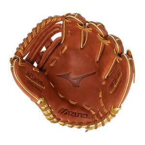 Front view of a brown baseball glove with Mizuno logo, PRO SELECT, and 11.75 inches GPS2-600D text.