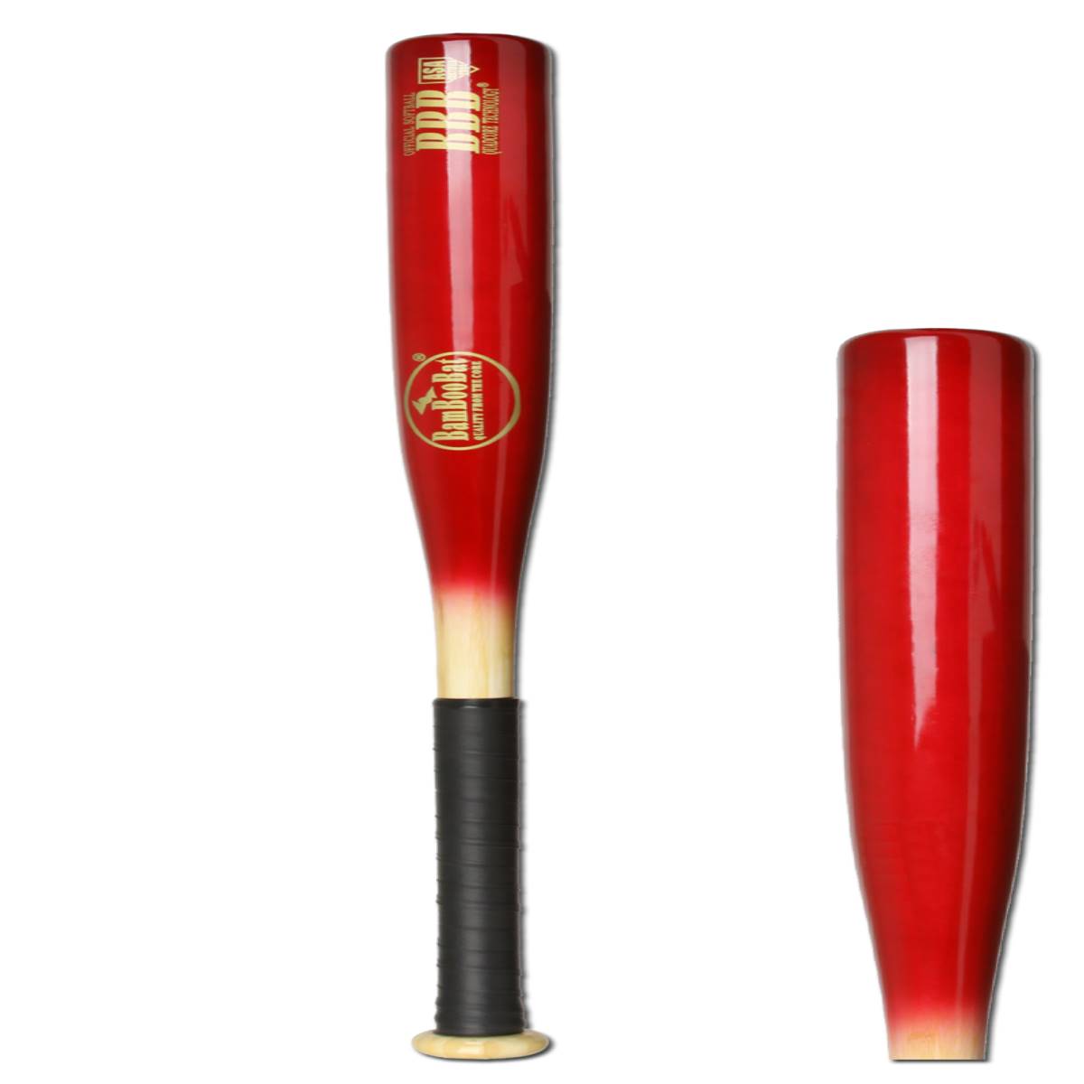 BamBooBat Bamboo Wood Slowpitch Softball Bat HNBR34S Natural/Red