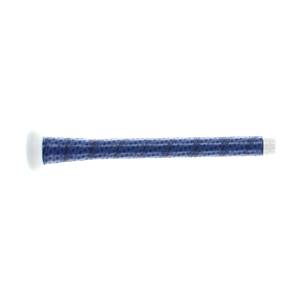 Side view of a white and blue baseball bat with a textured grip and VIGAB103 branding.