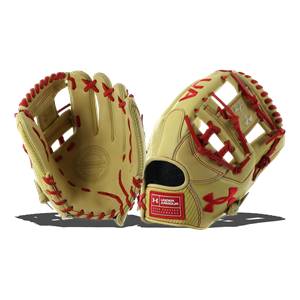 Under Armour Genuine Pro 11.5" Baseball Glove: UAFGGP-1150I Cream | Red: Image #317511
