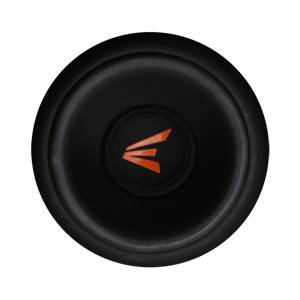 Top-down view of a black baseball bat end cap with an orange Easton logo.