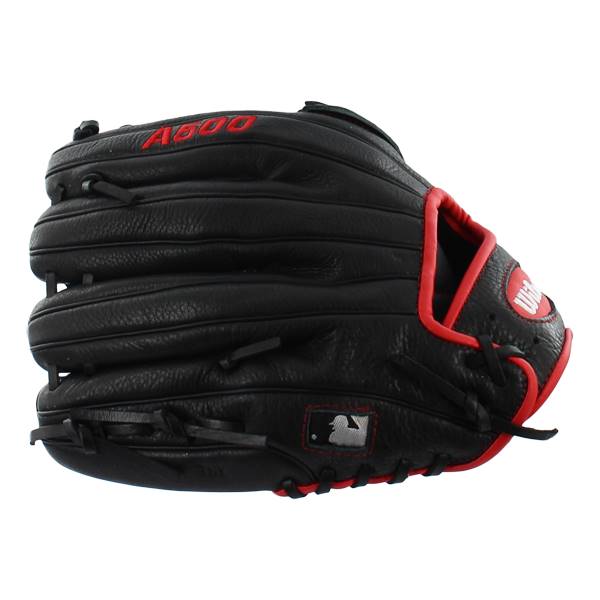 Gant De Baseball Wilson A500 – Cuir – Taille 12 – Droitier – Noir Et Rouge