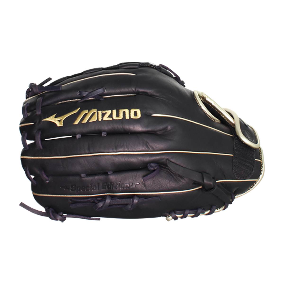Mizuno MVP Prime SE 14'' Slow Pitch Softball Glove: GMVP1400PSES8  Black/Gold: Image #380316