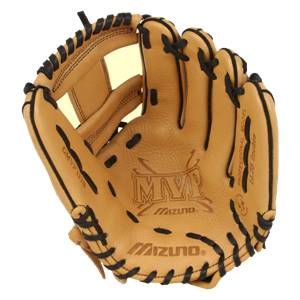 Top-down view of a tan baseball glove with black lacing, Mizuno branding, and GMVP 1178 text.