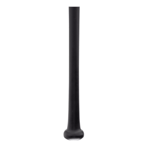 Bottom view of a black, cylindrical rod with a rounded base.