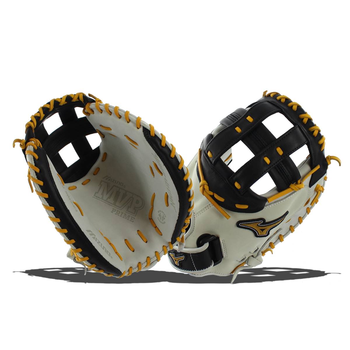 Mizuno MVP Prime SE Fastpitch Catchers Mitt: GXS50PSEF4- Silver/Black: Image #309535