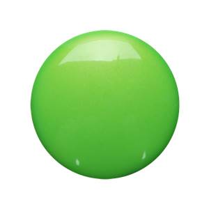 End cap of a green softball bat with a glossy finish.