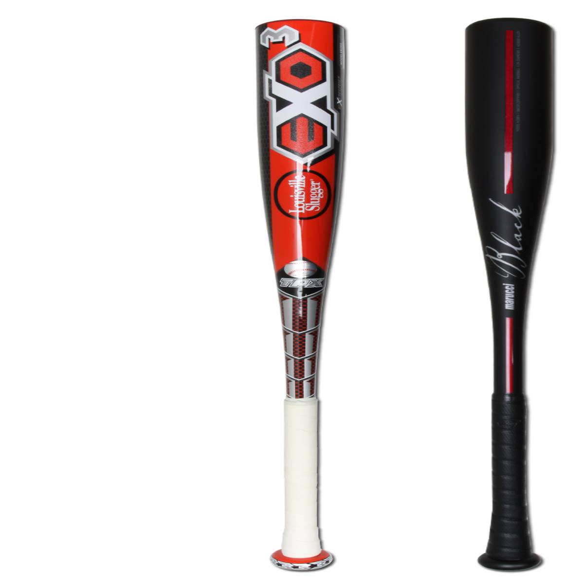 Bat Pack Louisville Slugger EXOGRID 3 College and Marucci Black BBCOR BB13EXC and MCBB14