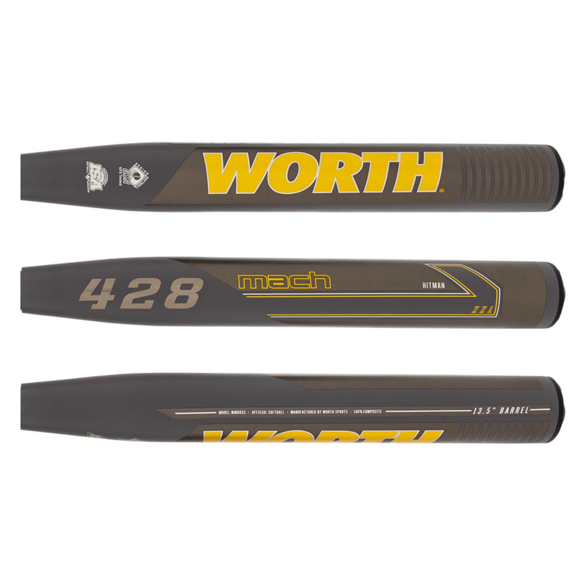 Worth Mach 1 Hitman 13.5" XXL Senior Slow Pitch Softball Bat (WMDRSS
