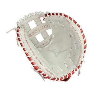 Mizuno MVP Prime SE 34'' Fastpitch Cather's Mitt: GXS50PSE8 White/Red: Image #380250