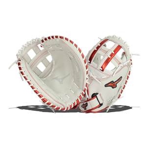 Mizuno MVP Prime SE 34'' Fastpitch Cather's Mitt: GXS50PSE8 White/Red: Image #380256