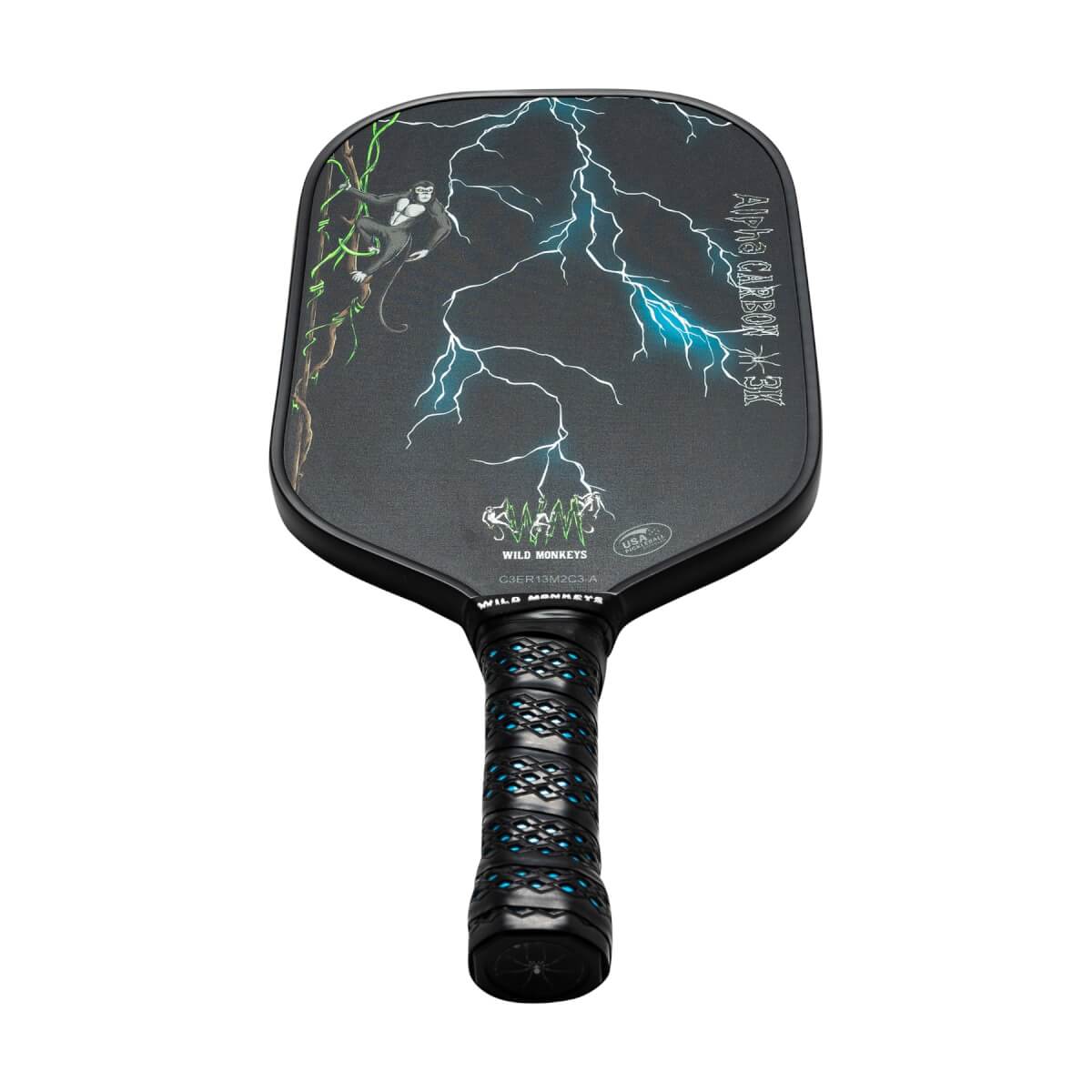 Wild Monkeys Alpha 3K Carbon Fiber Pickleball Paddle: Image #432124