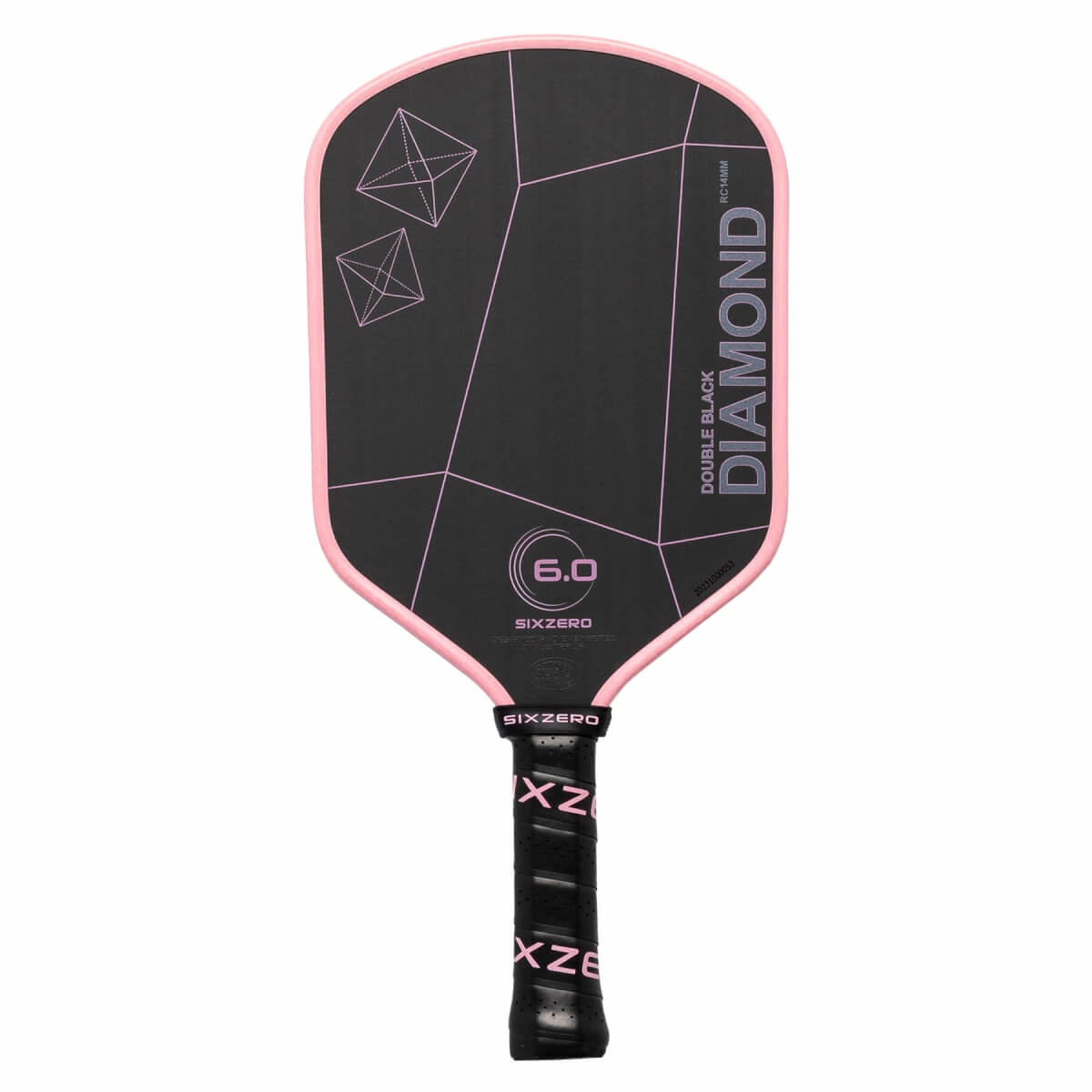 Six Zero Double Black Diamond Control 14mm Carbon Fiber Pickleball Paddle: Image #462280