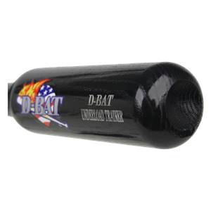 Side view of a black D-Bat Underload Training baseball bat with D-BAT logo and text.
