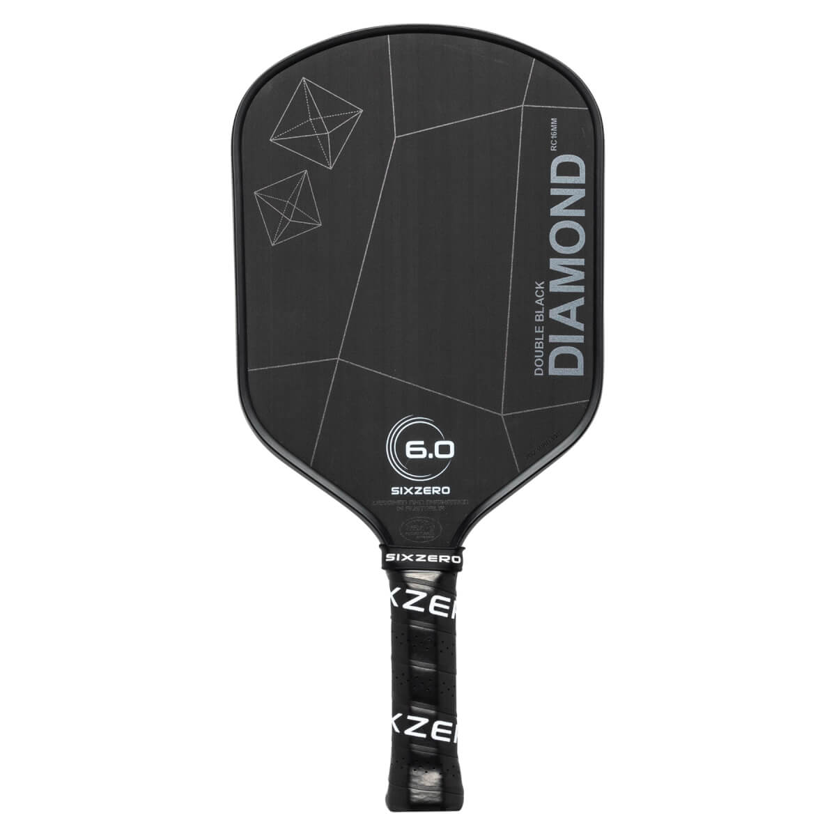 Six Zero Double Black Diamond Control 16mm Carbon Fiber Pickleball Paddle: Image #438068
