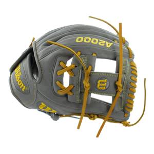 Wilson A2000 Series Custom Baseball Glove: A2000BBDP15GM Grey/Yellow: Image #309979