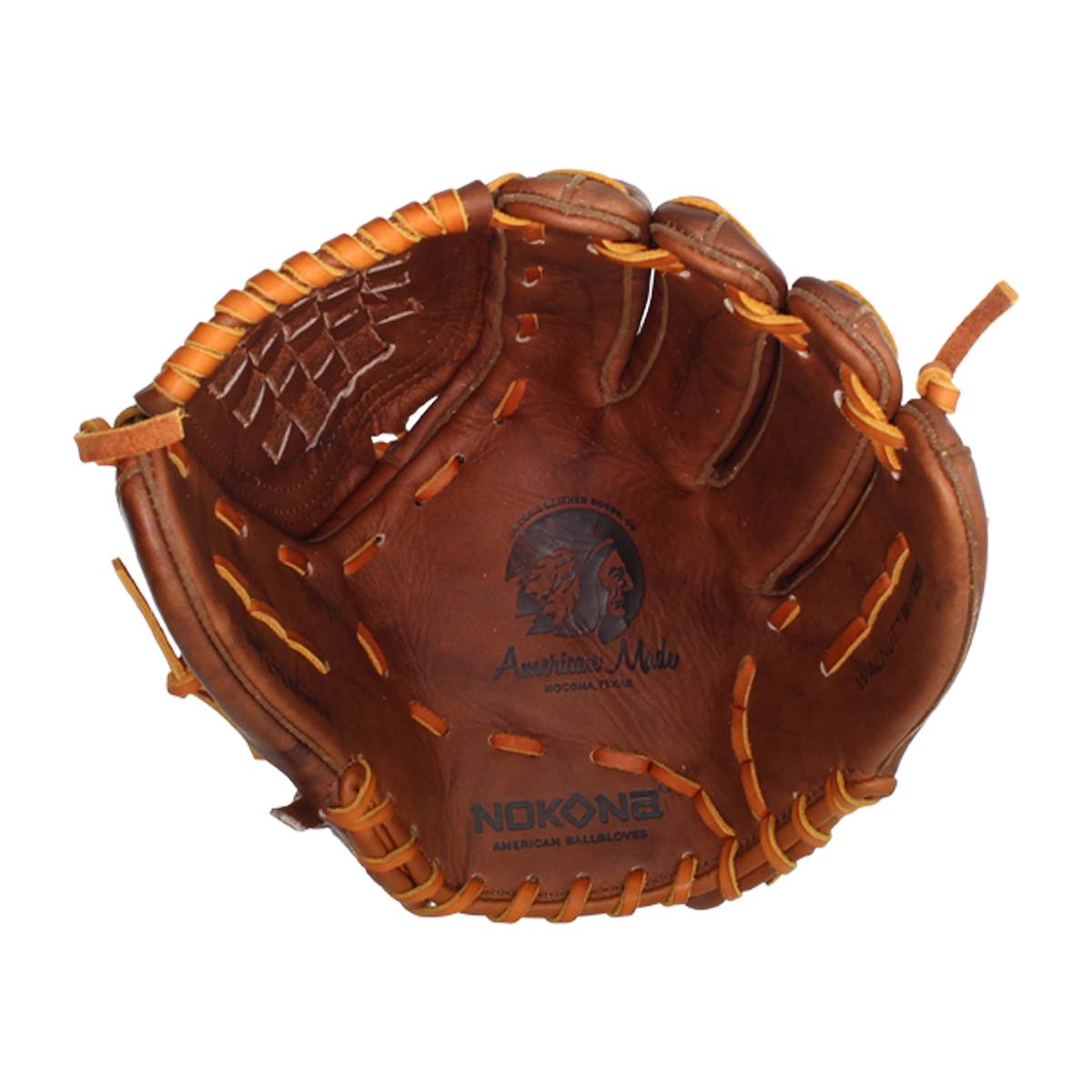 Nokona W-V1250 Handcrafted Walnut Fastpitch Baseball Glove Made in The USA Right Hand Throw Closed Web for Infield and Outfield Positions Adult 12.5 Inch Mitt