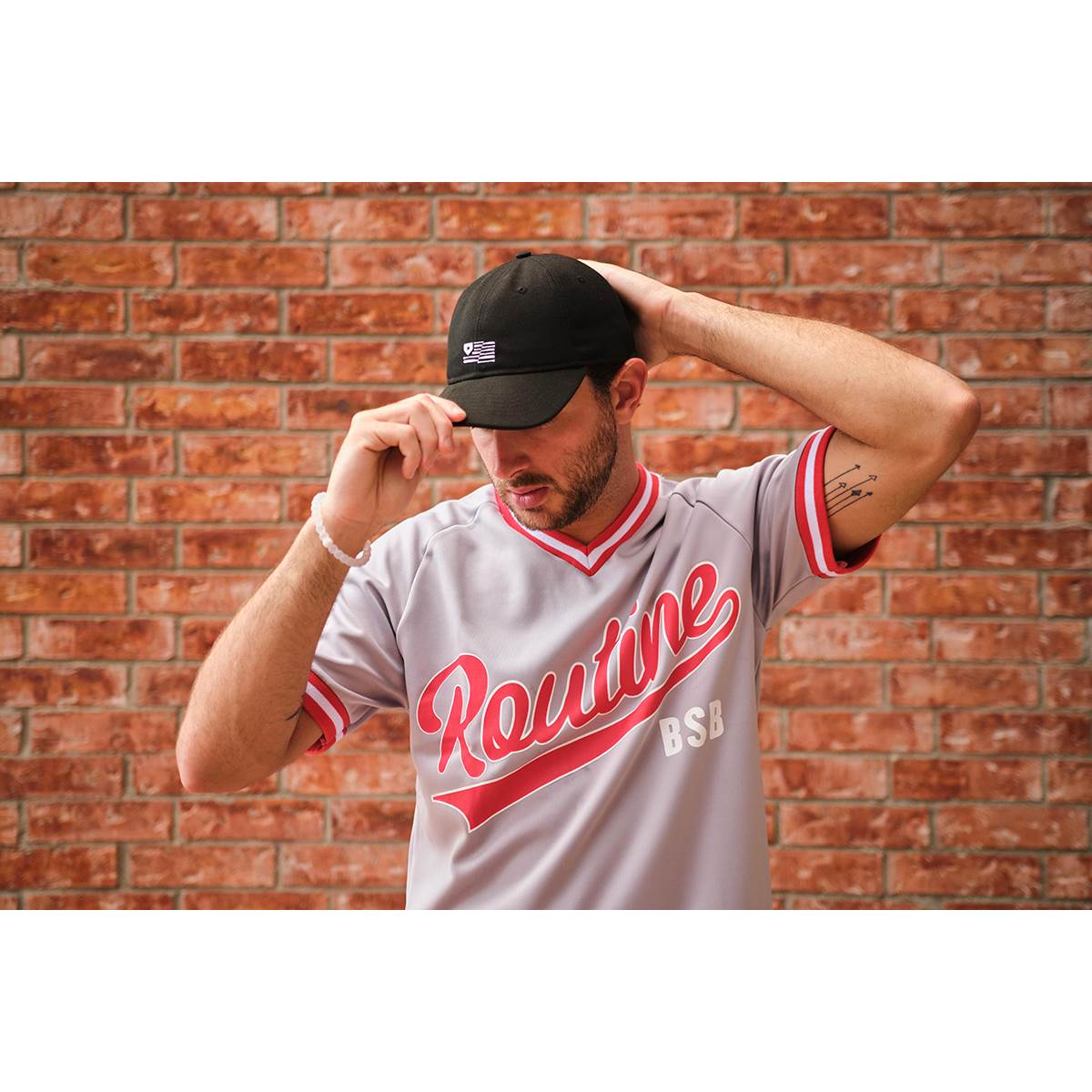 red baseball jersey mens