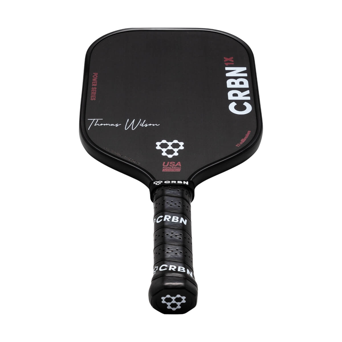 CRBN¹ X 12MM Thomas Wilson Signature Power Carbon Fiber Pickleball Paddle: Image #444890