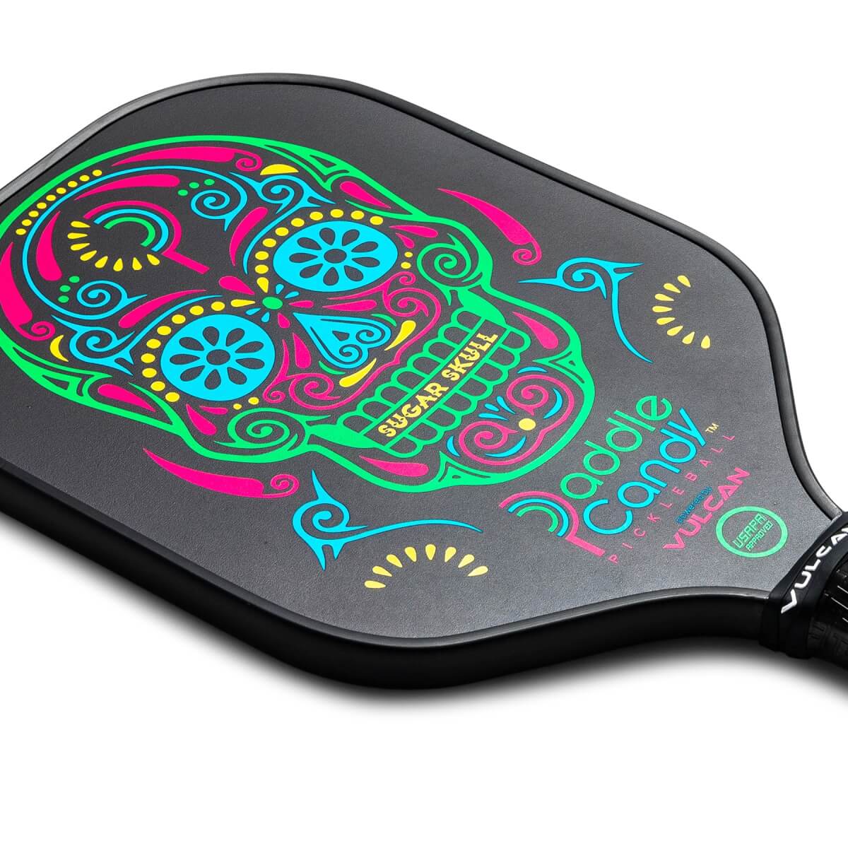 Vulcan Paddle Candy "Sugar Skull" Middleweight Carbon Fiber Pickleball Paddle: Image #431949