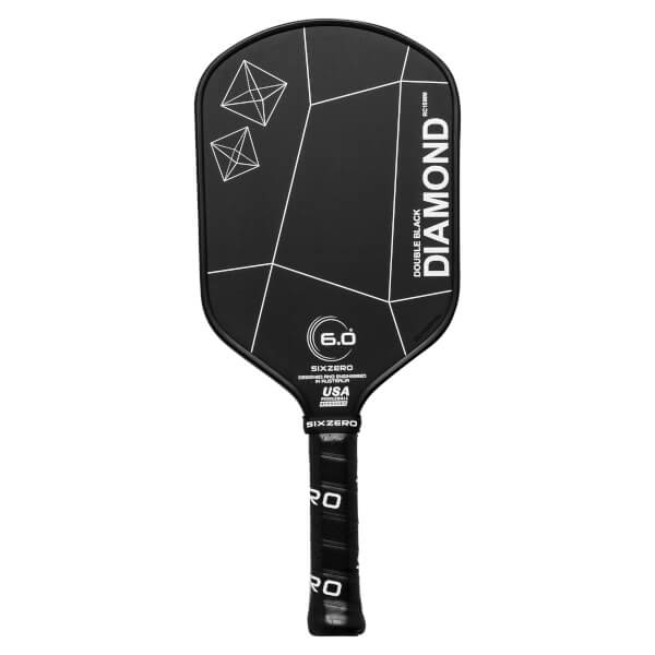 Six Zero Double Black Diamond Elongated 15mm Carbon Fiber Pickleball Paddle: Image #448268