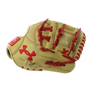 Under Armour Genuine Pro 11.5" Baseball Glove: UAFGGP-1150I Cream | Red: Image #317507