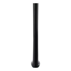 Side view of a black baseball bat with a tapered barrel and rounded knob.