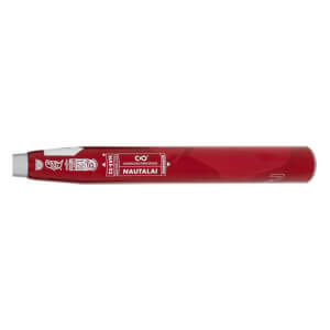 Side view of a red DeMarini Nautalai softball bat with USSSA 240 and continuous fiber design logos.