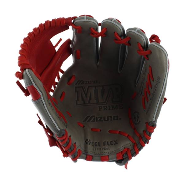 Mizuno MVP Prime SE Baseball Glove: GMVP1154PSE4- Smoke/Red: Image #308955