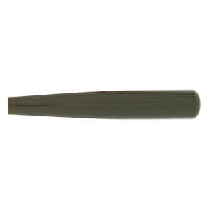 Side view of a dark green baseball bat showing the smooth, glossy barrel with subtle horizontal lines.
