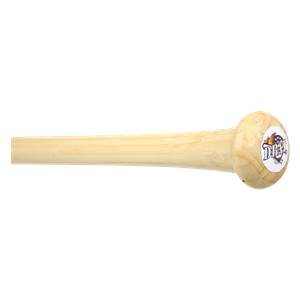 Side view of a light wood D-BAT softball bat with a circular logo on the knob.
