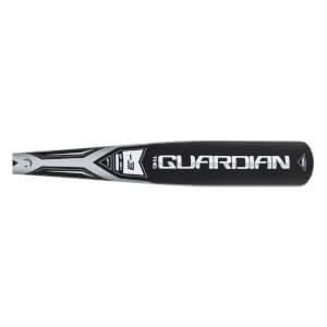 Horizontal side view of the Stinger Guardian baseball bat's black barrel featuring silver graphics and the words "THE GUARDIAN" and "-3" in bold lettering.