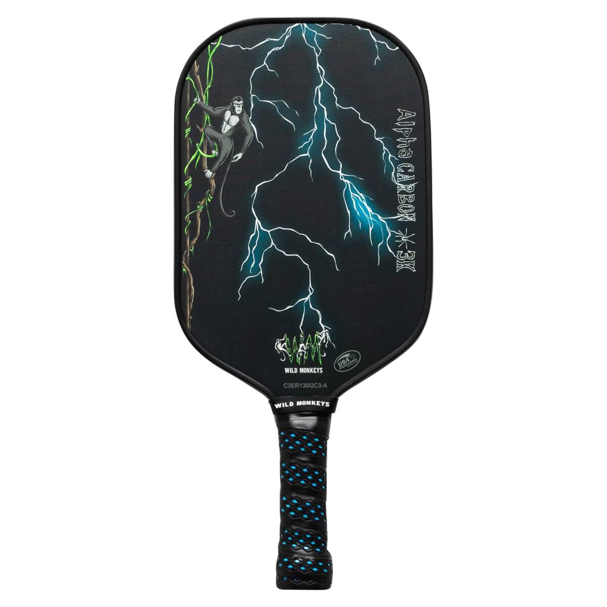 Wild Monkeys Alpha 3K Carbon Fiber Pickleball Paddle: Image #432122