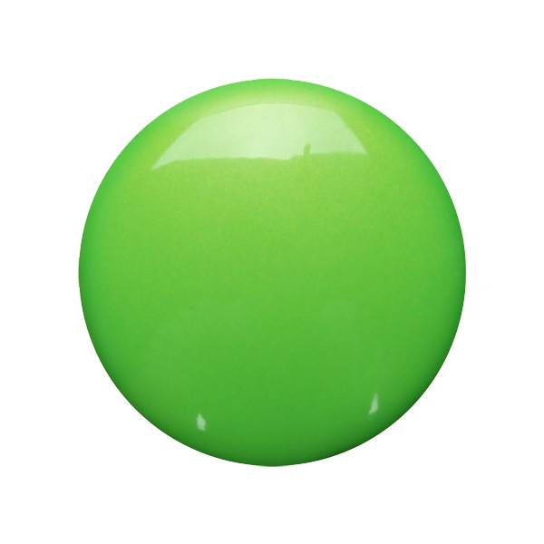 End cap of a green softball bat with a glossy finish.