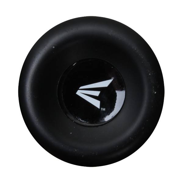 Top-down view of a black Easton bat end cap with a white logo and TM symbol.
