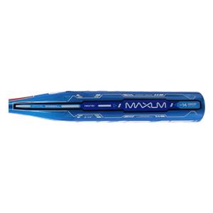 Side view of a blue tee ball bat with MAXUM and MAXTB1 text.