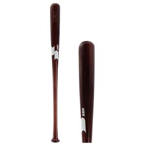 Side view of a dark brown baseball bat with white SSK logo and text.