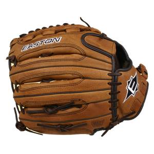 Side view of a brown Easton baseball glove with white East logo and EASTON text.