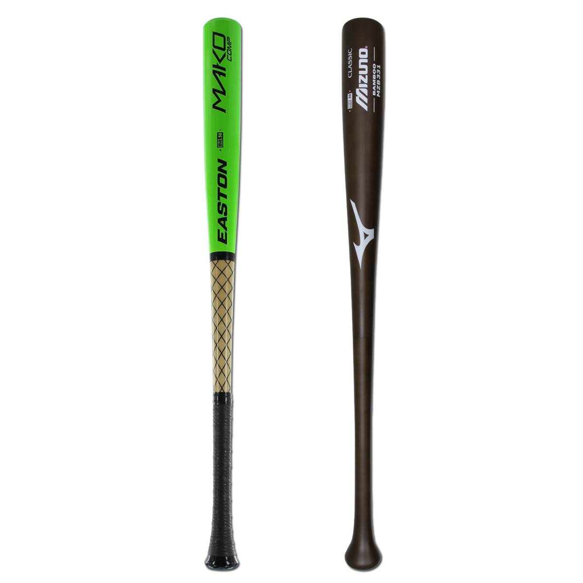 Bat Pack Easton MAKO Comp and Mizuno Classic Bamboo Wood Baseball Bats