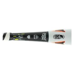 Side view of a black and white fastpitch softball bat with NSA 2012 and USSSA 1.20 BPF logos.