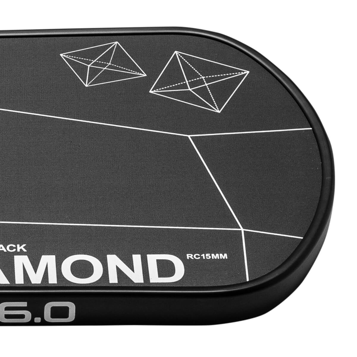 Six Zero Double Black Diamond Elongated 15mm Carbon Fiber Pickleball Paddle: Image #448272